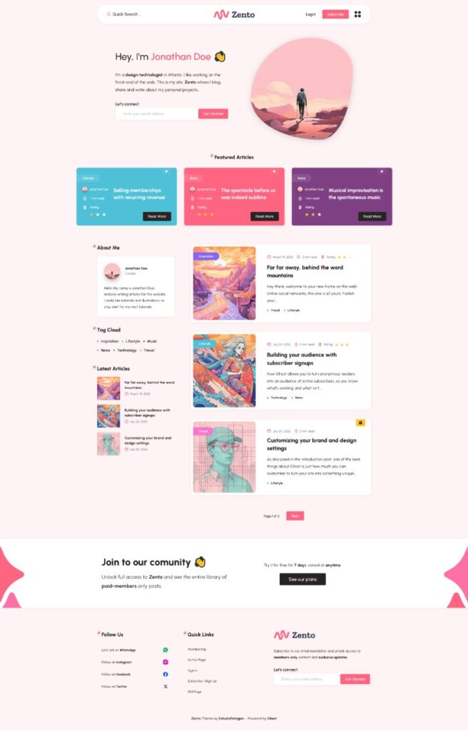 Bố cục theme zento