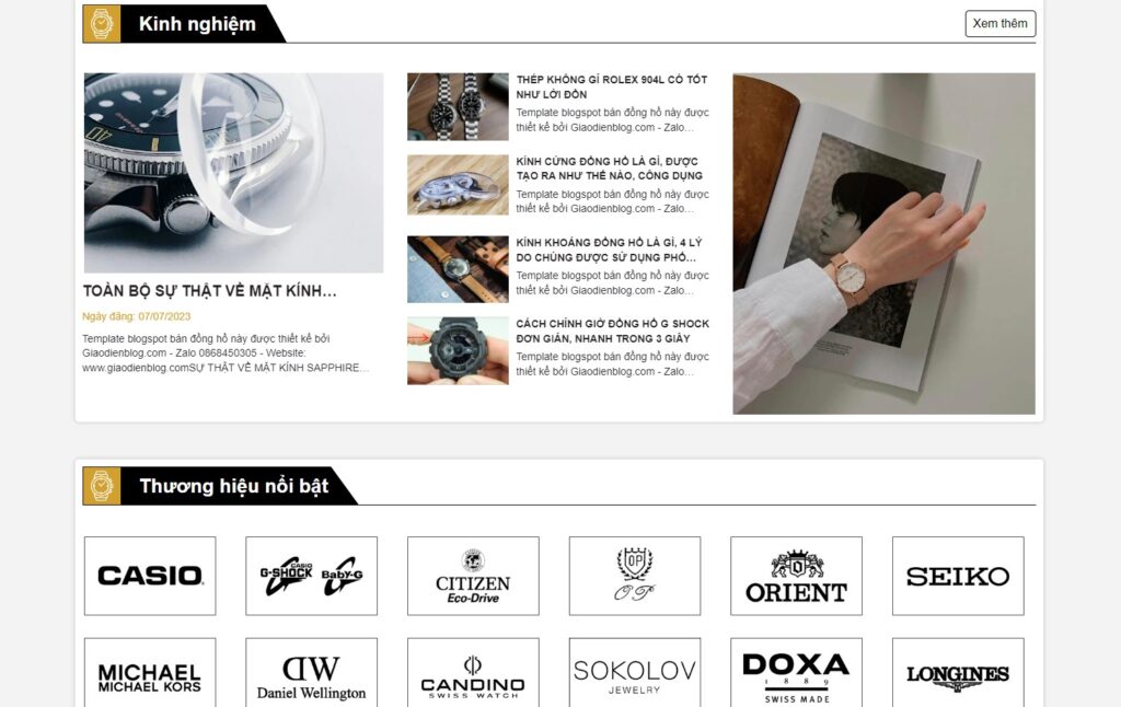 Phần nổi bật của giao diện