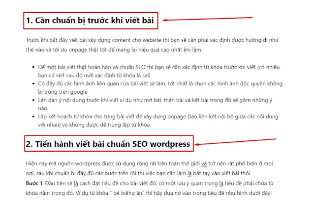 Tạo thẻ heading bài viết