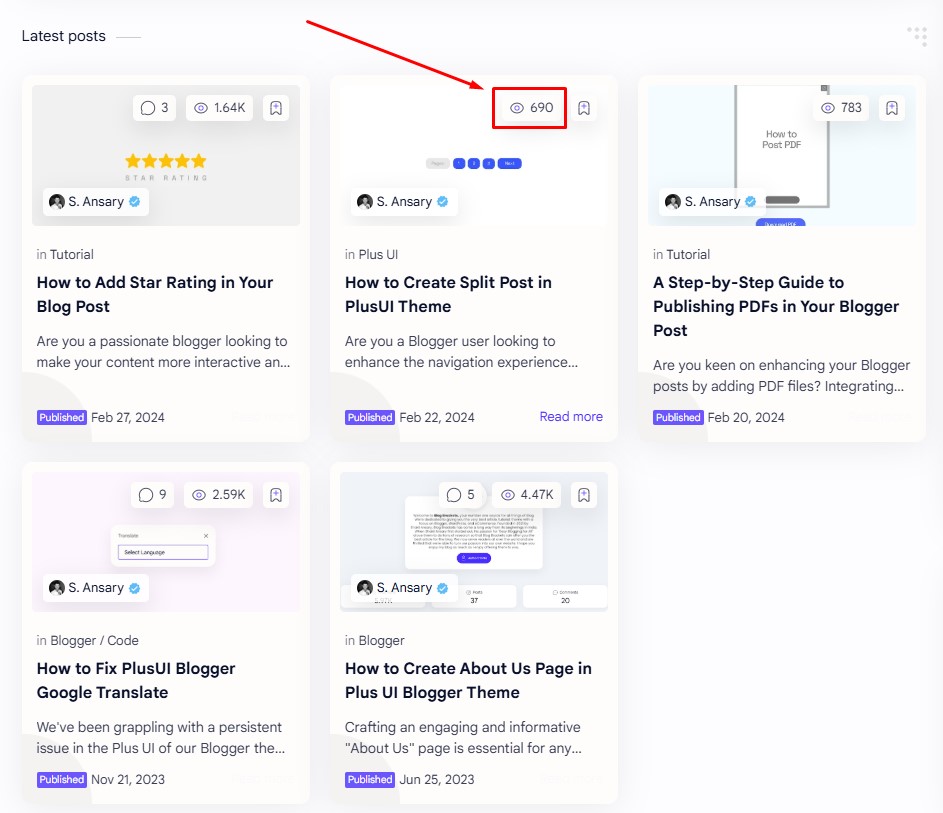 Thêm Lượt Xem Template Plus UI