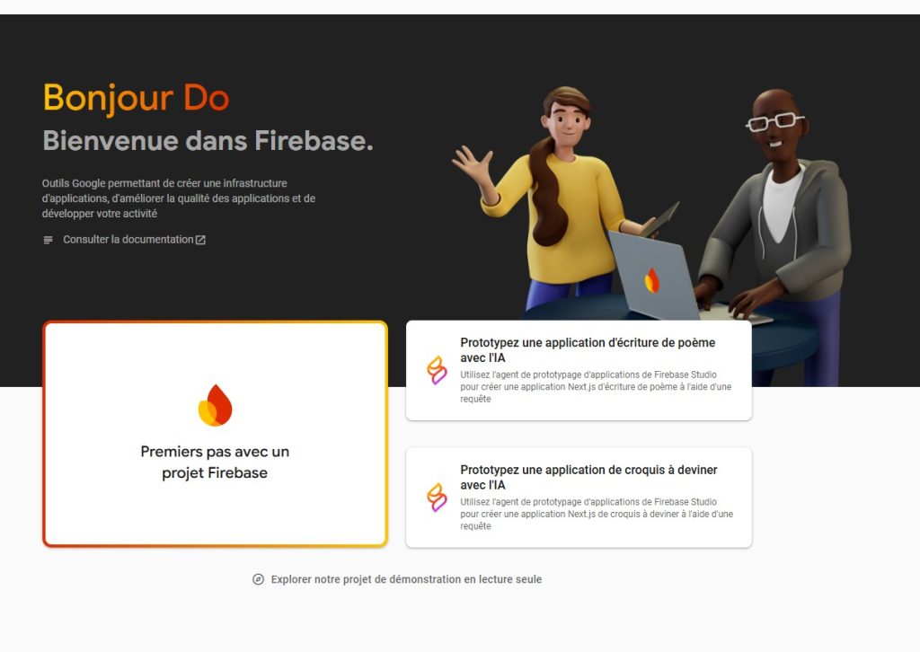 Tạo cơ sở dữ liệu Firebase