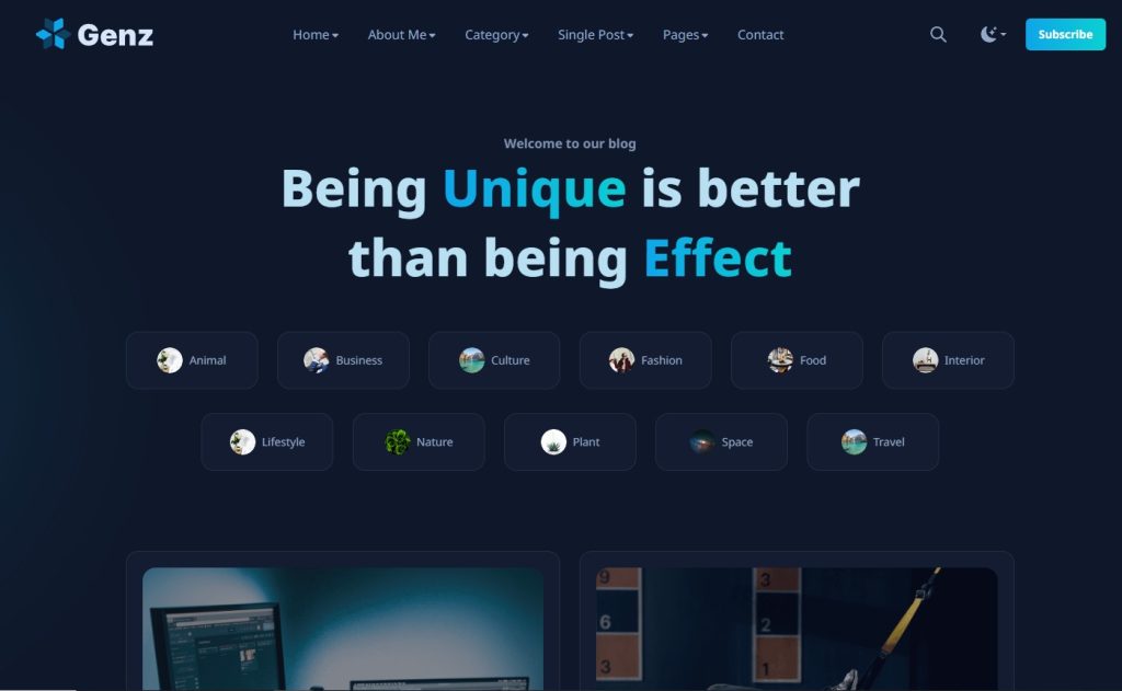 Tính năng nổi bật của theme genz