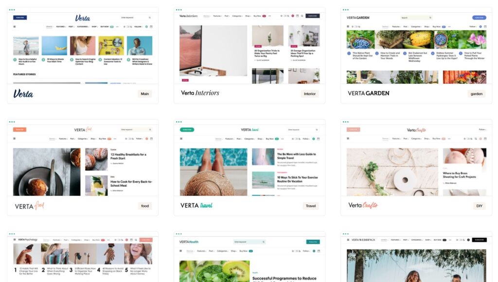 Tính năng nổi bật của Theme Verta