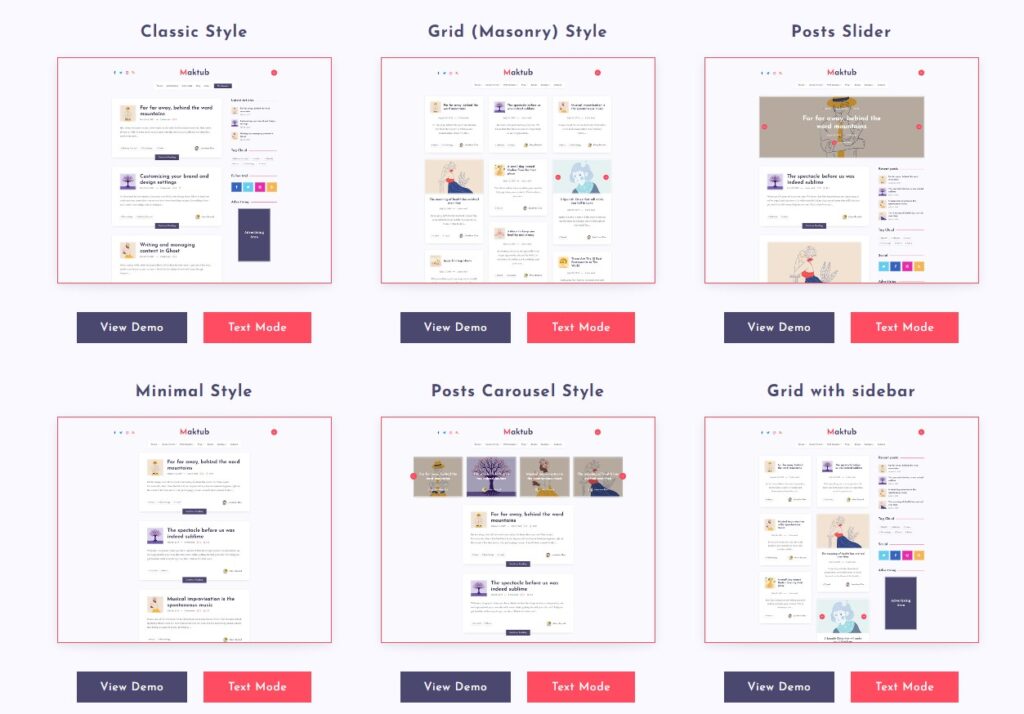 Tính năng chính của Maktub Theme