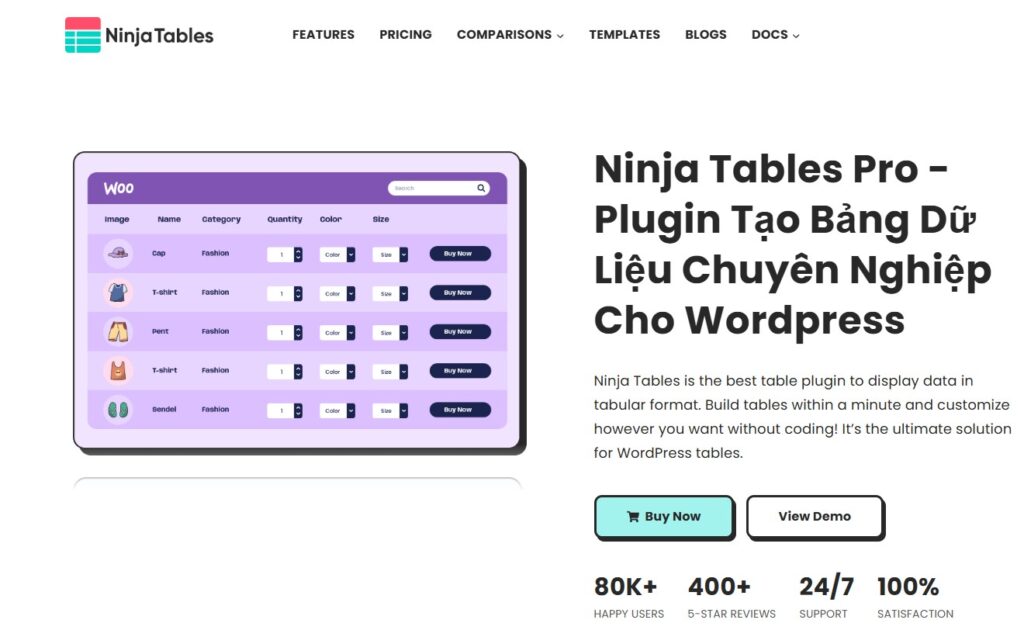 Ninja Tables Pro