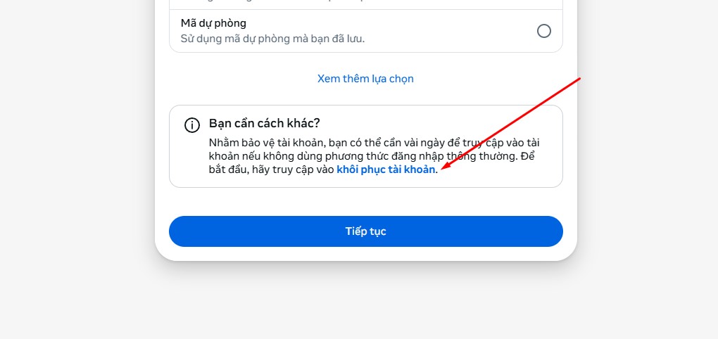 Khôi phục tài khoản