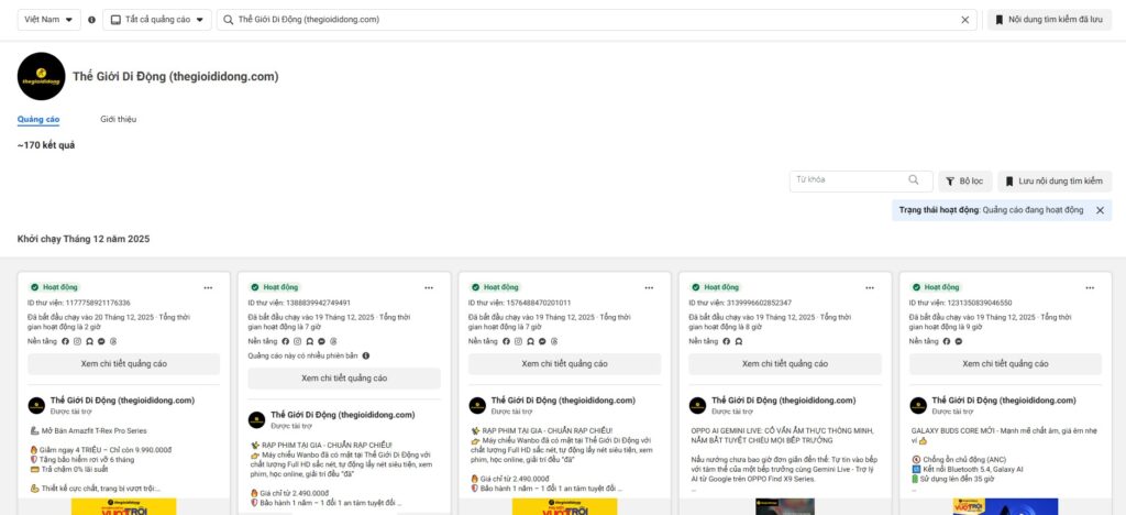 Sử dụng Facebook Ads Library
