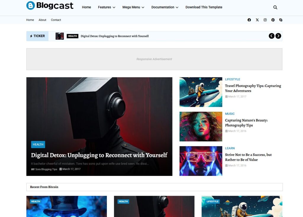 Giao diện phù hợp làm site tin tức