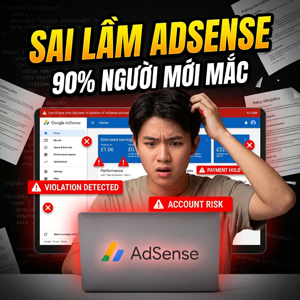 Những sai lầm khi kiếm tiền với google adsense